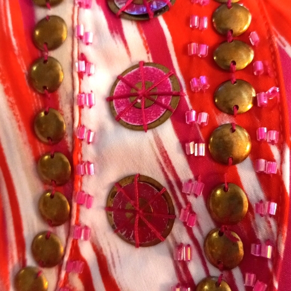 Chicos Sz 0,(4/6) Red/plum, Studded,Embellished, VNeck Tunic - Picture 10 of 10